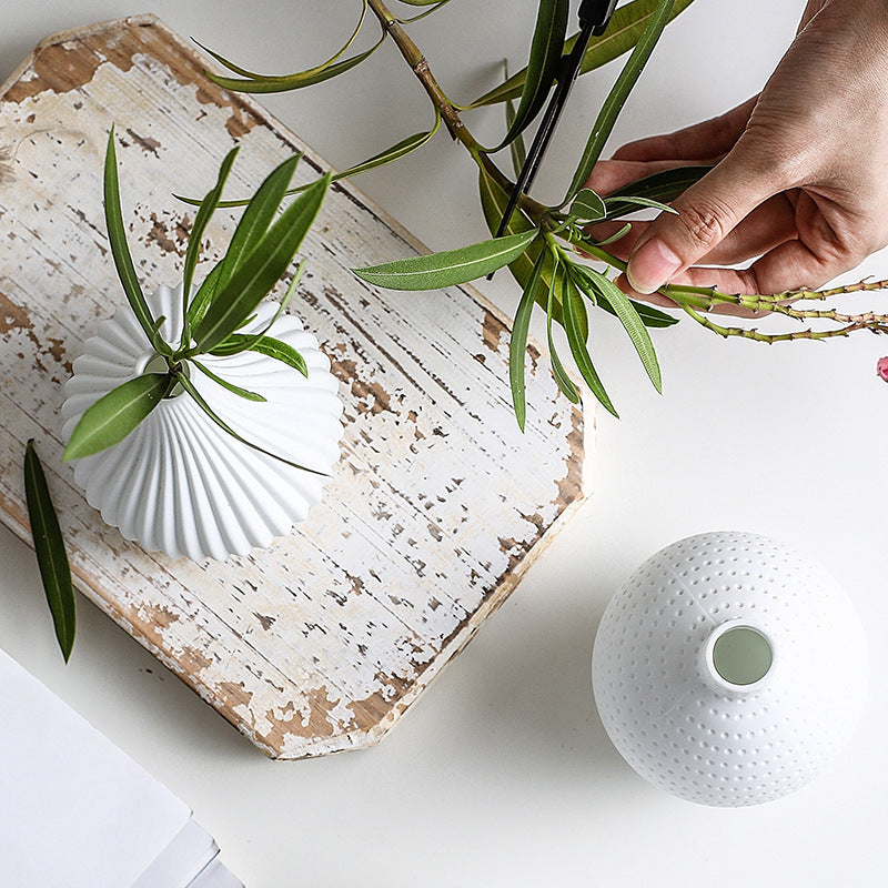 Minimalist White Ceramic Vase