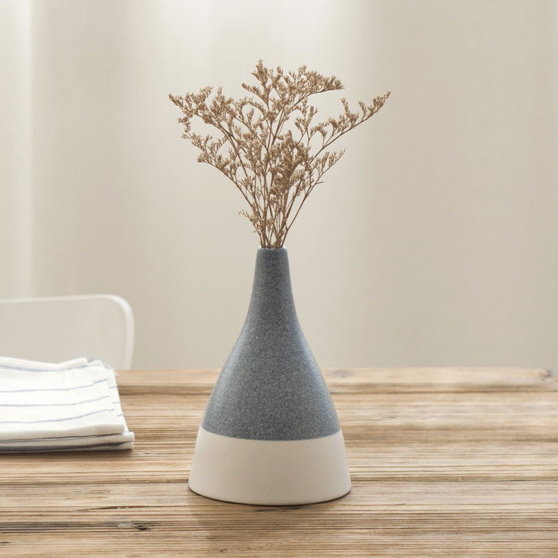 Small Round Ceramic Flower Vase for Table Decor