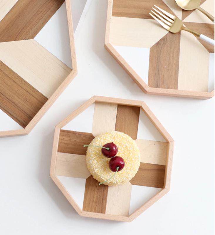 Modern Wooden fruit cake tray