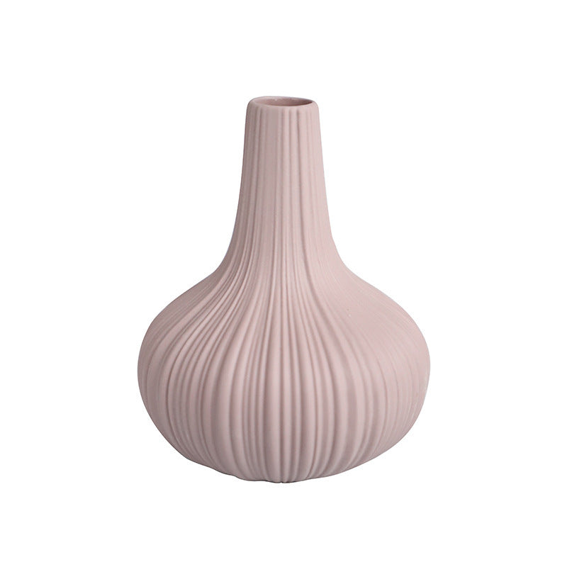 Ribbed Texture Mini Ceramic Vases