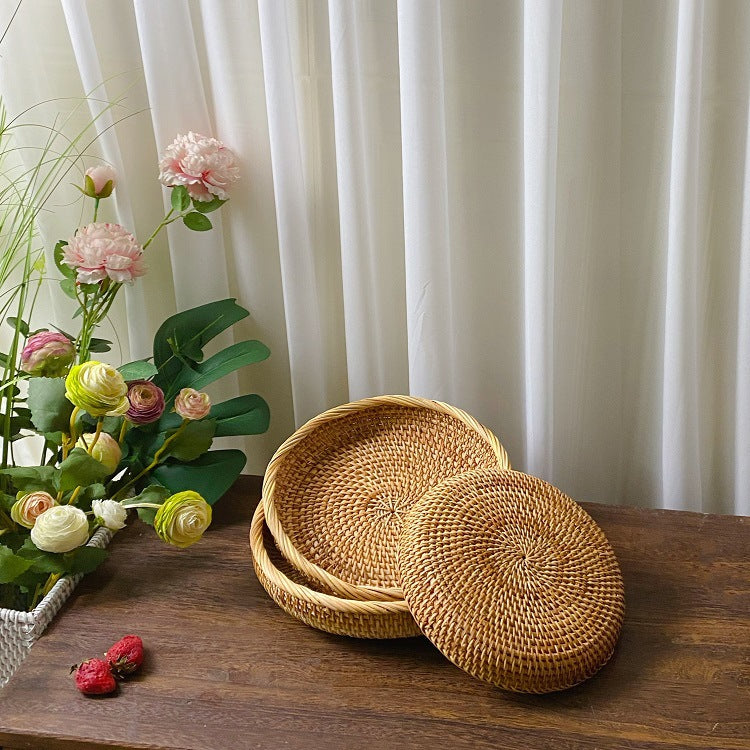 Modern Coffee Table Fruit and Snack Storage Bamboo Tray