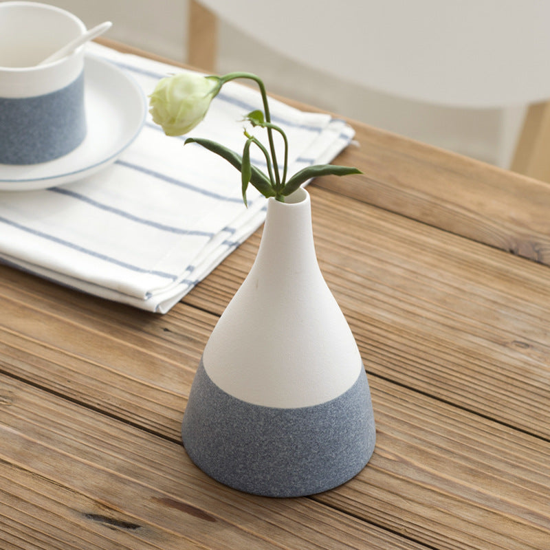 Small Round Ceramic Flower Vase for Table Decor