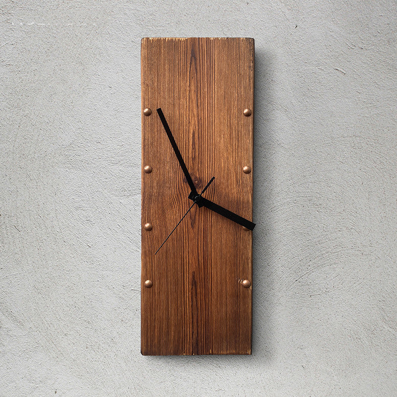 Solid Wood Decorative Rectangular Wall Clock